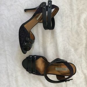 Cynthia Vincent Glitter Heels sz 7